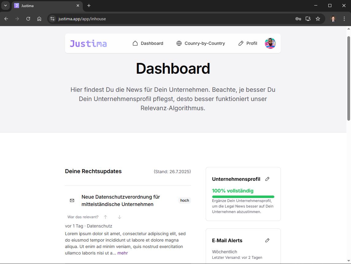 Justima App Screenshot